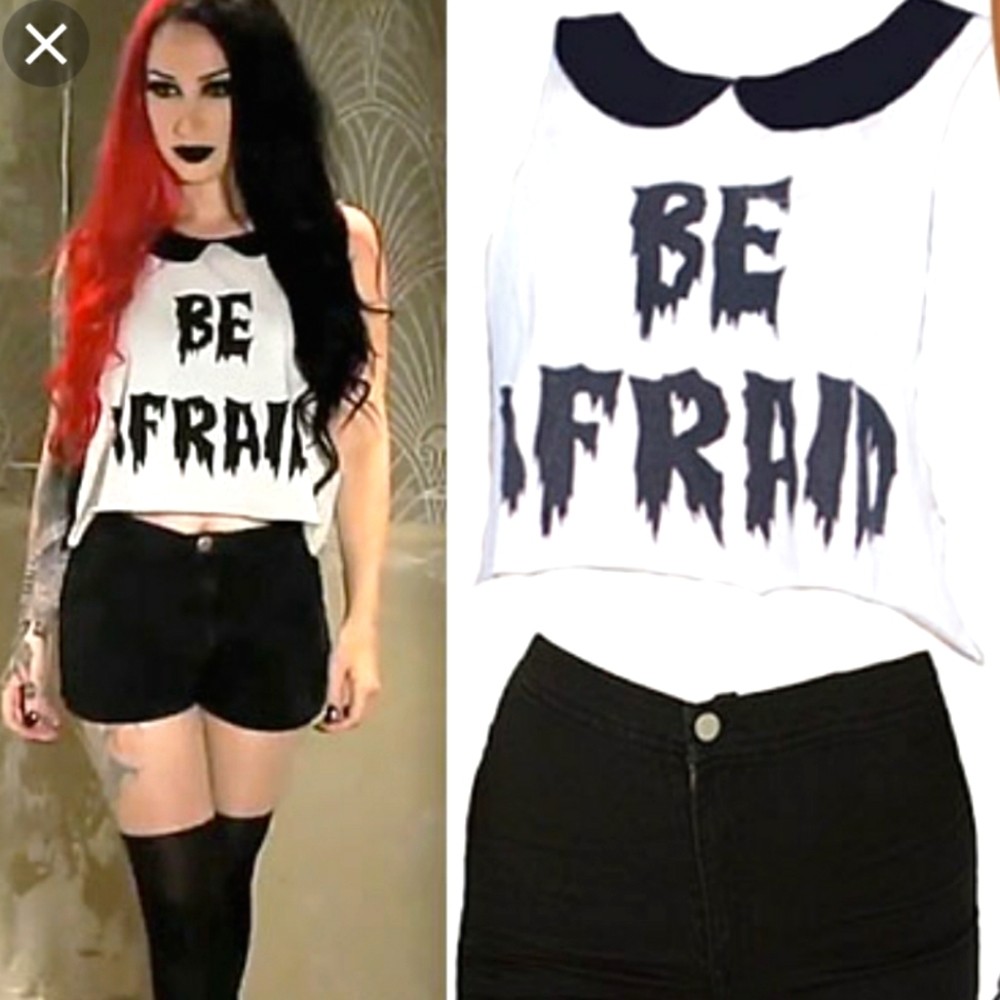 Ash Costello's "Be Afraid" Crop Sleeve Tank